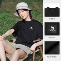 骆驼 中性短袖圆领速干T恤 男女同款 A13BAVV058-1 S 幻影黑 -