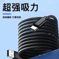 超级快充自动收纳磁吸线适用华为苹果安卓手机6A大电流数据线-磁吸Typec装Typec;一米一条装【盒装】