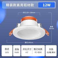 佛山照明FSL筒灯全白4寸12W开孔12-13CM+ 白光(6500K)
