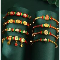 端午节五彩绳手链diy手工编织小粽子红绳串珠五彩线成人儿童手绳-绿色表情单粽款--