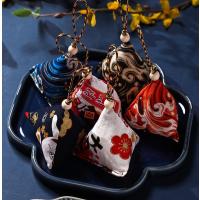 端午节香包香囊空袋随身艾草古风特色礼物挂件香袋diy手工材料包-和风系列单个颜色随机+流苏+礼盒（10个）--