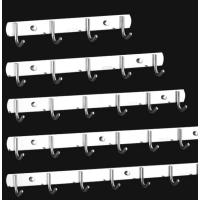 不锈钢连排挂钩厨房墙壁排钩浴室挂衣架可打孔强力承重一排钩-6钩-1个装--长:43.5cm;1个装--