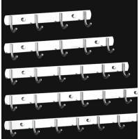 不锈钢连排挂钩厨房墙壁排钩浴室挂衣架可打孔强力承重一排钩-7钩-1个装--长:51cm;1个装--