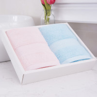 洁丽雅素雅毛巾礼盒两条装6732L-2