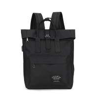 WRC百搭简约双肩包W-0018 -黑色