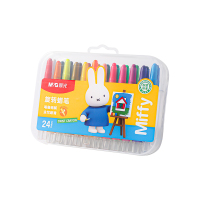 晨光米菲PP盒短款旋转蜡笔24色-AGMX4325