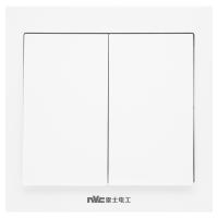 雷士开关插座面板86型暗装一开五孔插座三孔空调电源插座N02灰色-外观颜色：极地灰|二开双控