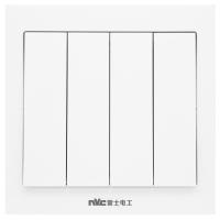 雷士开关插座面板86型暗装一开五孔插座三孔空调电源插座N02灰色-外观颜色：极地灰|四开双控