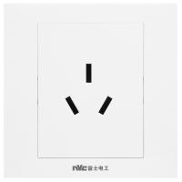 雷士开关插座面板86型暗装一开五孔插座三孔空调电源插座N02灰色-外观颜色：极地灰|三孔插座10A