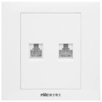 雷士开关插座面板86型暗装一开五孔插座三孔空调电源插座N02灰色-外观颜色：白色|电话电脑插座