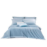 水星家纺100s抗菌刺绣全棉四件套-超柔 松韵秘境220cmx240cm