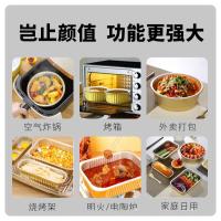 一次性打包盒金色铝箔圆形商用餐盒外卖可密封特加厚长方形锡纸盒-3123