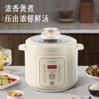 小画仙 电压力锅 高压锅 电高压锅家用大容量多功能定时预约高压电饭煲大容量 LYLG-5036E 5L 米白色