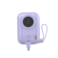 沃品小相机自带线22.5W超级快充移动电源 LQ01芋泥紫