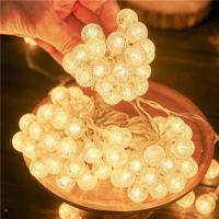 星星灯露营夜市庭院氛围led装饰灯-不防水-顺丰-5级-暖色【水晶球】LED;50米400灯【插电款】8模式