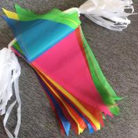 户外工地警示婚庆开业装饰旗子三角彩旗小旗子五彩串旗子小红-50米小号13*18 25米/条*2条/包