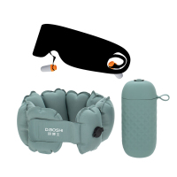 顶博士 口袋充气U型枕+遮光降噪眼罩-绿色