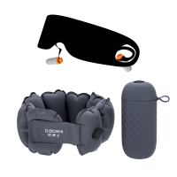 顶博士 口袋充气U型枕+遮光降噪眼罩-藏青色