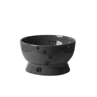 漫沃星系平口陶瓷猫碗MC-WW602灰色