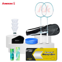 川崎羽毛球拍运动套装IRON-007 黄色礼盒装（套装15）湖水蓝