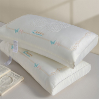 HLLTON MEIJU HL-1605 五星级酒店同款-新款蝴蝶刺绣蚕丝蛋白枕头枕芯（单只） 刺绣白色