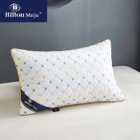 HLLTON MEIJU HL-1601 满天星刺绣羽丝绒轻奢阻螨抗菌五星级酒店枕头 枕芯 单人护颈枕（1只） 白色