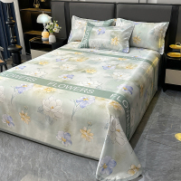 HLLTON MEIJU HL-1309 凉感斜纹冰丝凉席轻奢高密大版三件套 黛秋