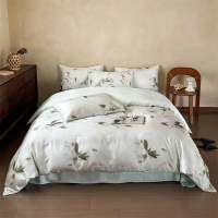 HLLTON MEIJU HL-1005 新款莱赛尔兰精天丝100支双股高定数码印花系列四件套[礼盒装] 漫月星花