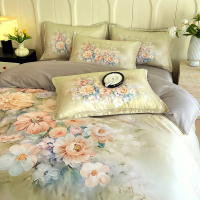 HLLTON MEIJU HL-1007 水洗天丝数码印花大版四件套-花卉系列 莫奈印象