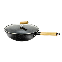 好来宝 HLB-JB003 黑曜石麦饭石不粘炒锅带盖 32CM
