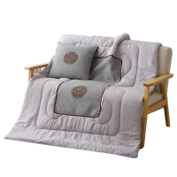 FAUNEN 芳恩 FN-R7002 苏绣竹麻抱枕被 灰色 枕:40×40cm 被:100×150cm