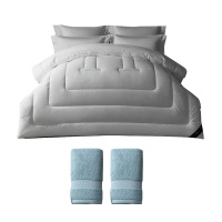 康尔馨 Houston 1964被芯(春秋被)+摩纳哥抗菌毛巾蓝色(2条装)被芯200*230cm，毛巾75*40cm