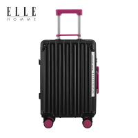ELLE HOMME EH2530264 减震刹车轮防撞包角行李箱 26寸玫黑色