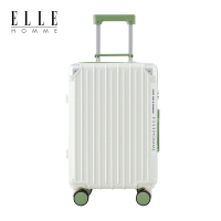 ELLE HOMME EH25302646 减震刹车轮防撞包角行李箱 26寸白绿色
