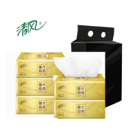 清风 BREEZE 100抽3层金装面巾纸4包/提*2提(AR42GZZ01-2T）ZC -