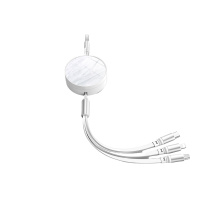 茁泥 S13 66W快充伸缩一拖三数据线 白色