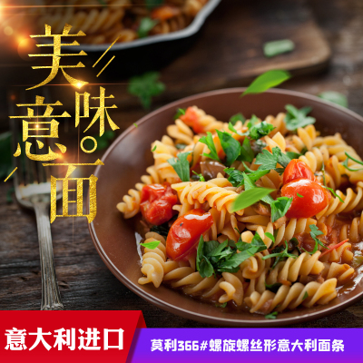 意大利进口 莫利366#螺旋螺丝形意大利面条500g 直身意面 速食