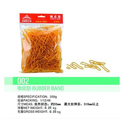 杰丽斯 长形橡皮筋 002 250g/袋 (黄色)(单位:袋)