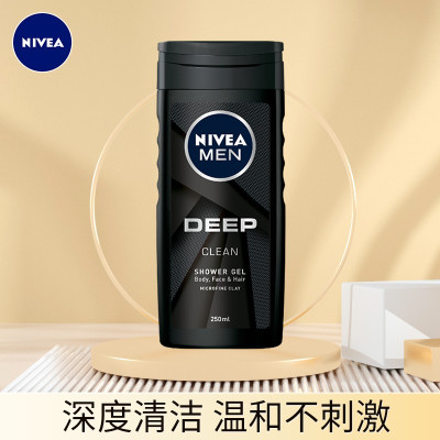 妮维雅 男士 DEEP矿泥醒体沐浴露 250ml (1)瓶