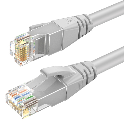 晶华(JH)五类网线 CAT5类百兆高速网络跳线工程家用电脑路由器RJ45监控跳线8芯双绞成品线缆 灰色1米W183C