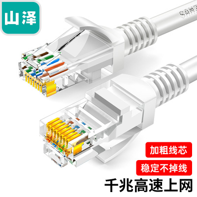 山泽(SAMZHE)超五类网线 CAT5e类高速百兆网线 15米 工程/宽带电脑家用连接跳线 成品网线 贝吉色ZW-15