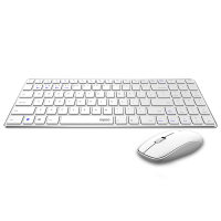 雷柏(Rapoo) 9300G 键鼠套装 无线蓝牙键鼠套装 办公键盘鼠标套装 超薄键盘 无线键盘 蓝牙键盘 白色