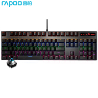 雷柏(Rapoo) V500PRO 机械键盘 有线键盘 游戏键盘 104键混光键盘 吃鸡键盘 电脑键盘 黑色 青轴
