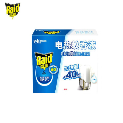 雷达(Raid) 电蚊香液 1瓶装 40晚+无线加热器 无香型 驱蚊液 防蚊液 驱蚊水 驱蚊器