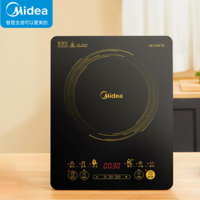 美的(Midea)电磁炉滑控调节火锅炉 2200W大火力微晶面板一键爆炒智能定时WH2202