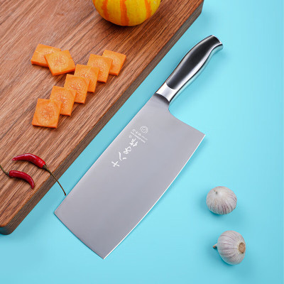 十八子作刀具 厨房不锈钢家用切肉切菜刀黑狐切片刀 S2703-B(含刀架)