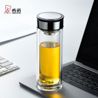希诺(HEENOOR)XN-6903 双层玻璃杯 男家用商务办公泡茶杯子高档车载水杯 395mL