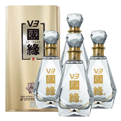 今世缘 国缘V3 幽雅醇厚型40.9度500ml*4瓶 整箱装