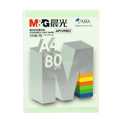 晨光 M&G 彩色复印纸 APYVPB0174 A4 80g (淡绿色) 100张/包