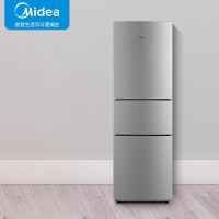 美的(Midea)冰箱三门小型家用低音节能冷藏冷冻电冰箱210升办公室小冰箱 BCD-210TM(ZG)浅灰色